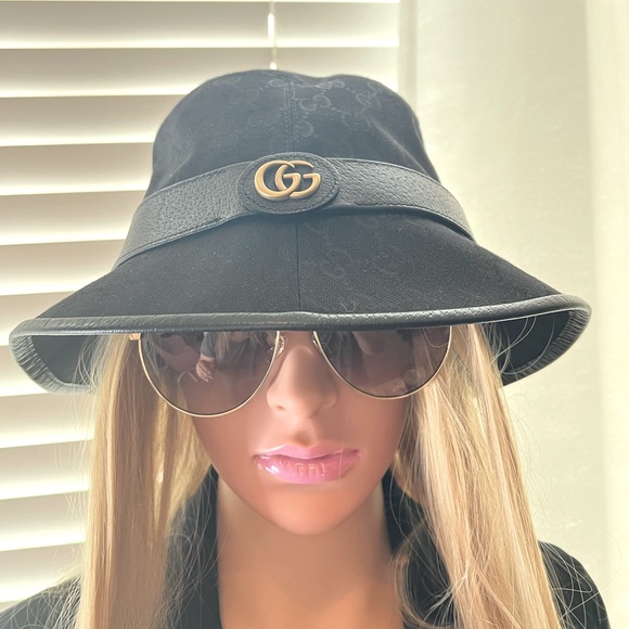 GG CANVAS BUCKET HAT WITH DOUBLE G - Picture 2 of 7
